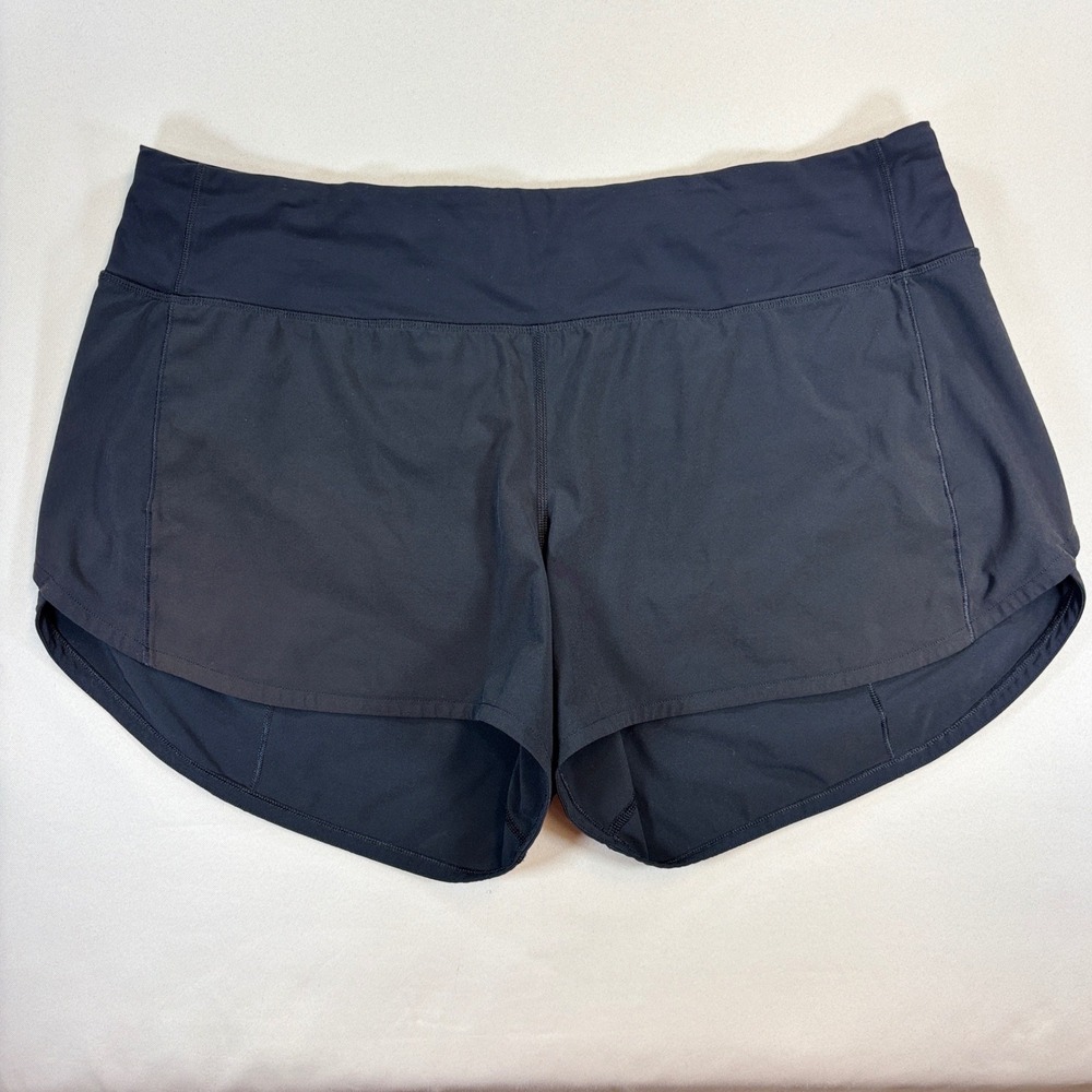 Lululemon Hotty Hot Shorts Women 12 Tall Black 4" Inseam Running Athleisure Gym